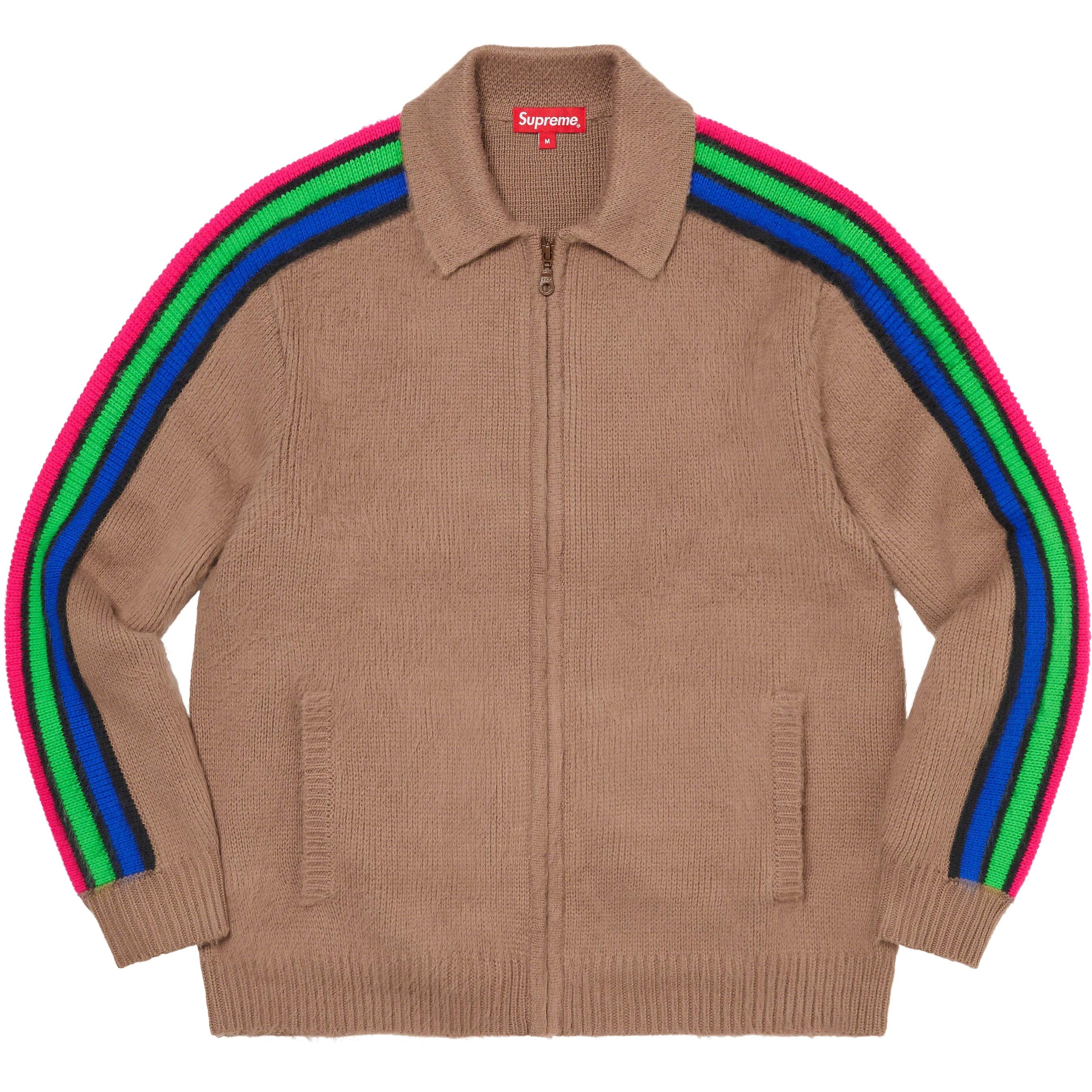 Sleeve Stripe Zip Up Sweater view 3